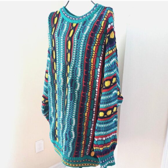 Vintage Kalaroo Made in Australia Mercerized Cotton Mens sz XL Coogi Sweater 90s - Picture 3 of 15